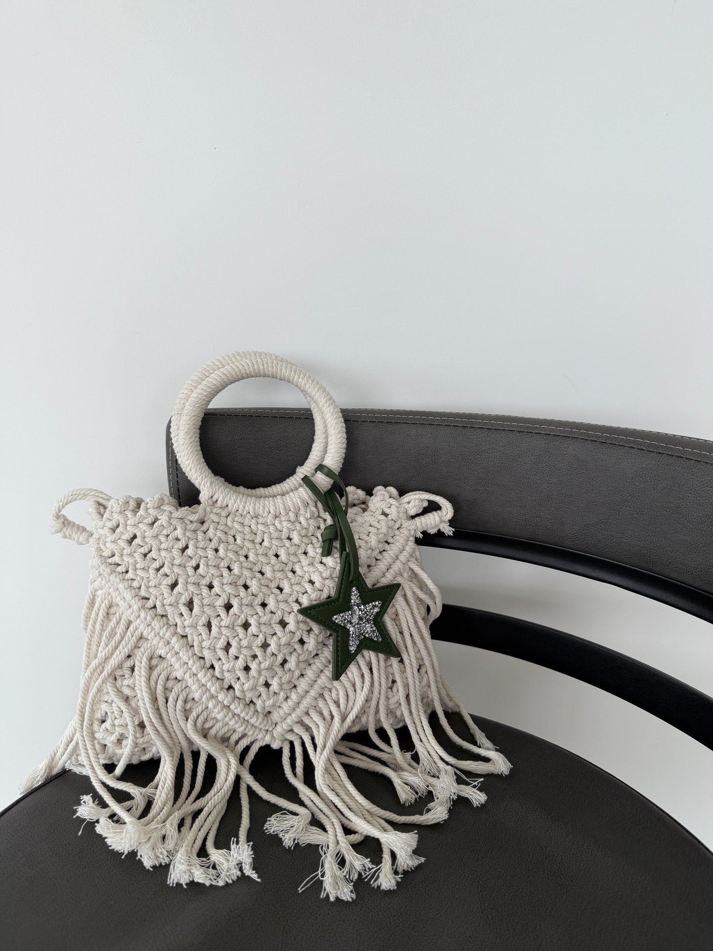 Luna Star Olive Green Charm