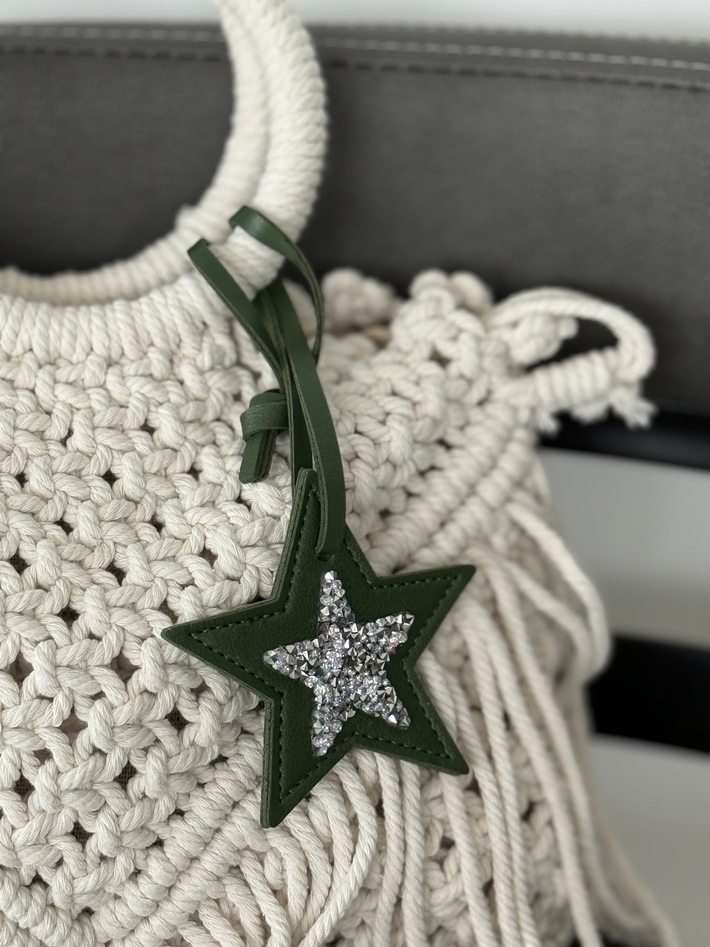 Luna Star Olive Green Charm